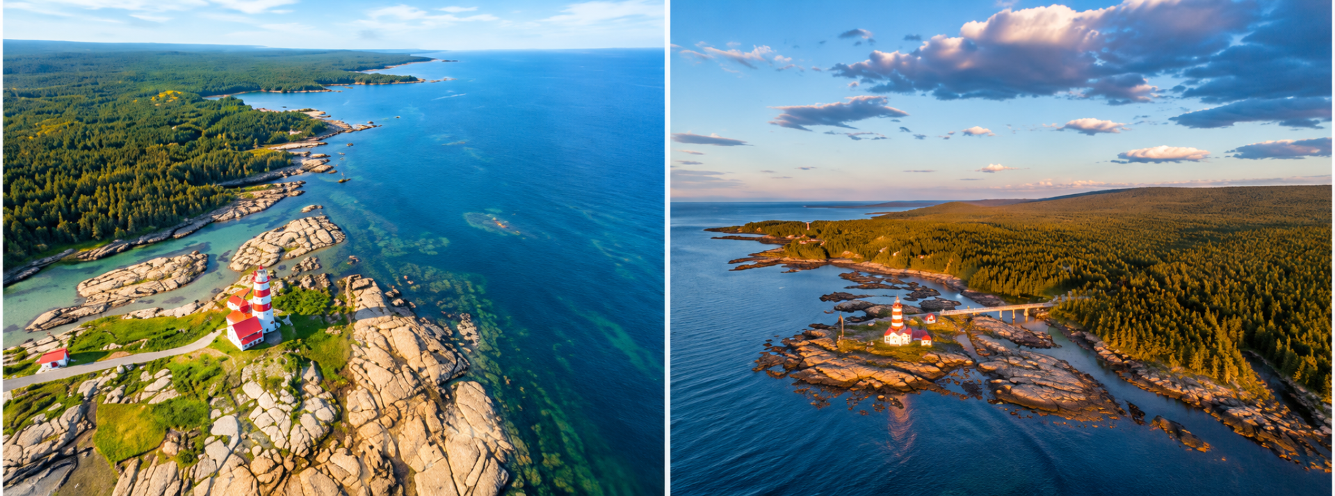Vue de haut phare pointe des monts