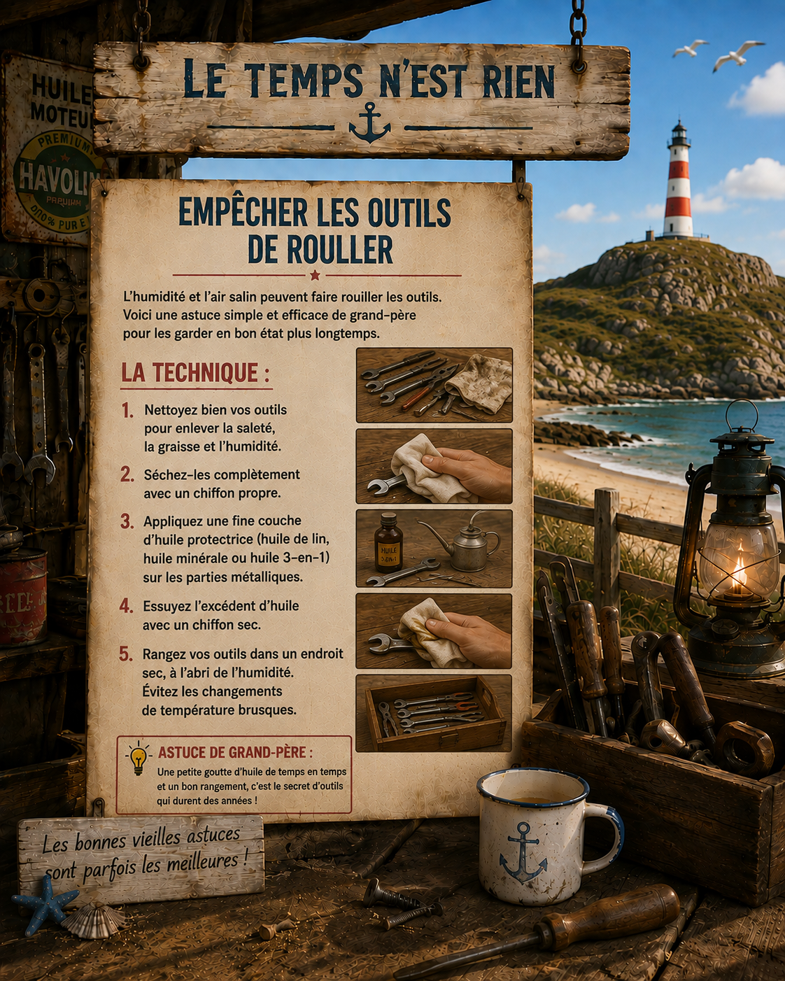 Empecher les outils de rouiller