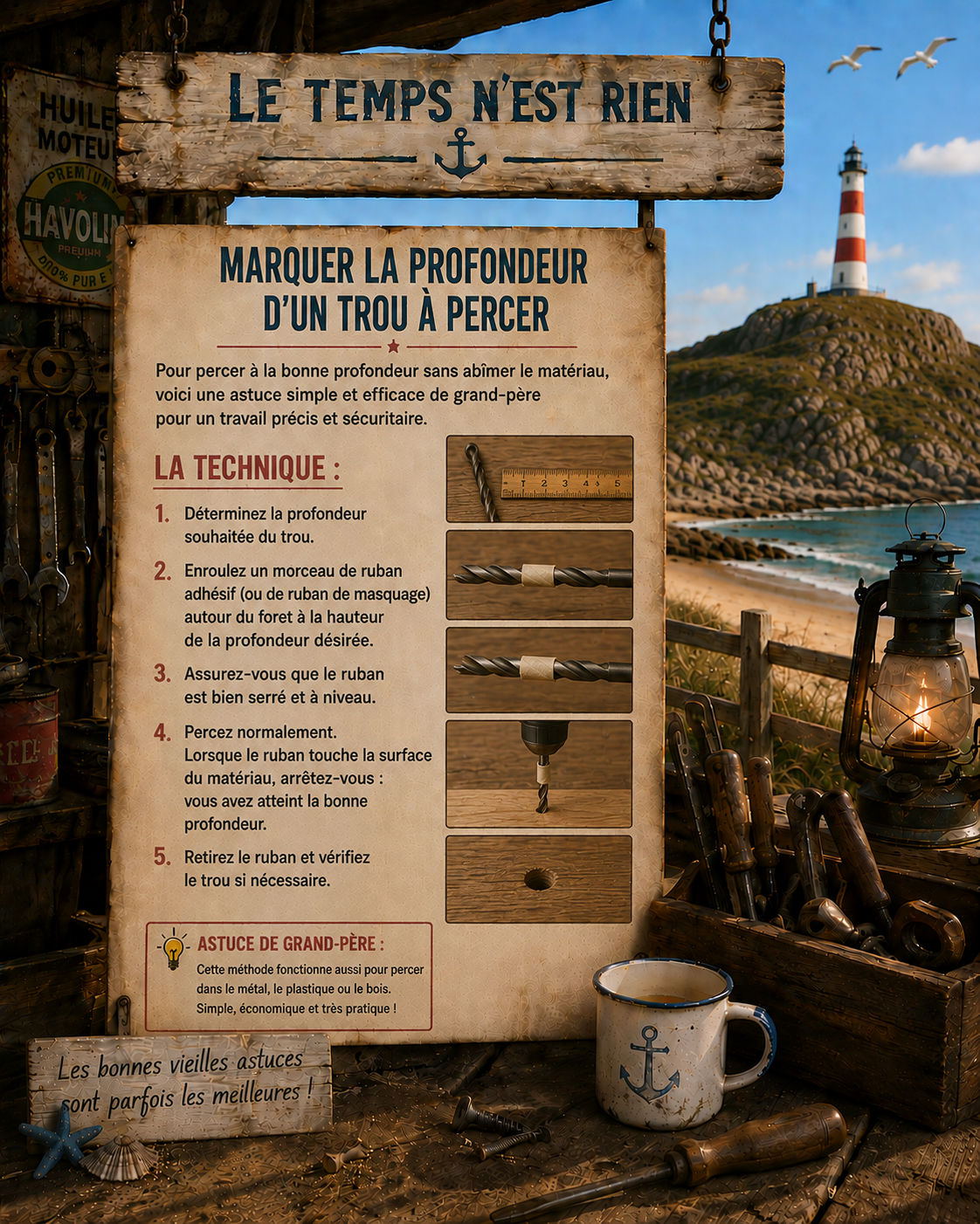 Marquer la profondeur d un trou a percer