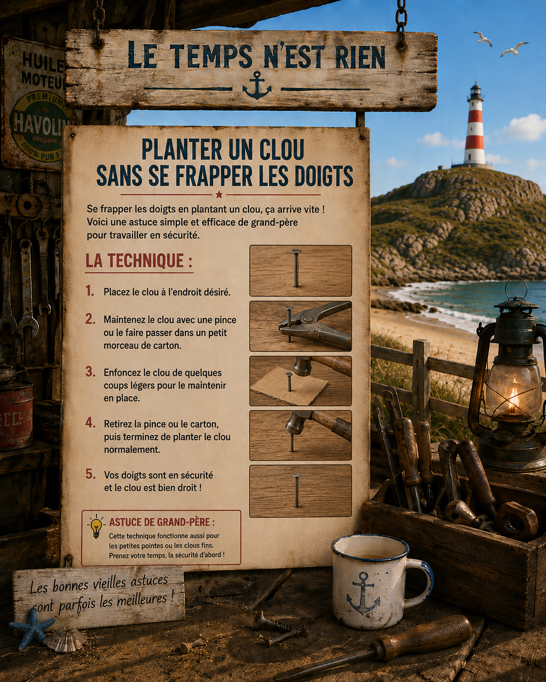 Planter un clou sans se frapper les doights