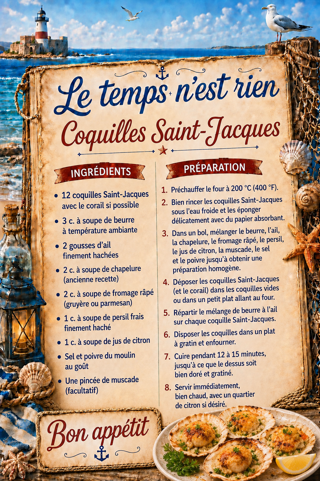Recette coquilles saint jacques