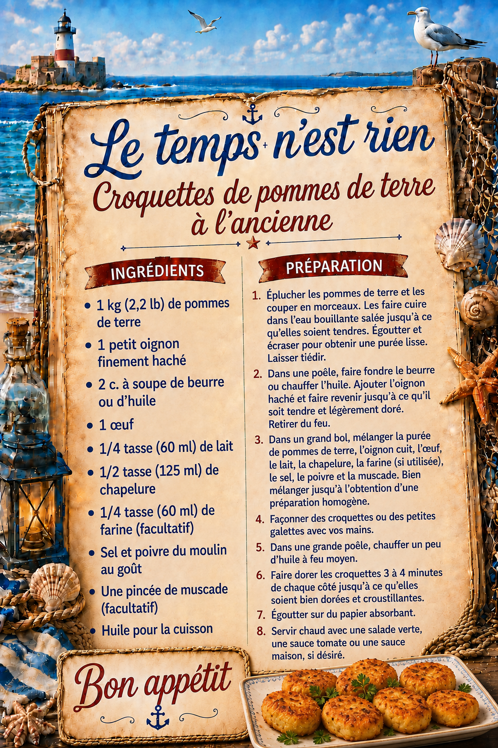 Recette croquettesde pommes de terre a l ancienne