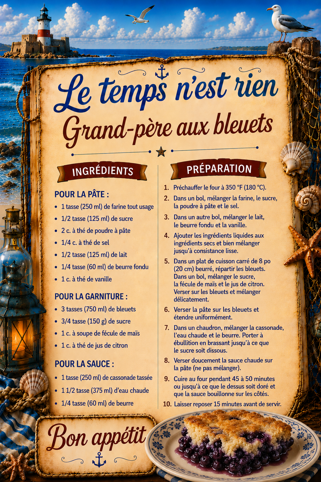 Recette grand pere aux bleuets