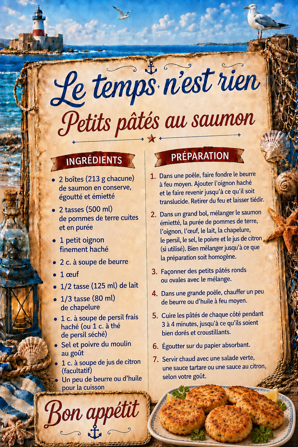 Recette petits pates au saumon