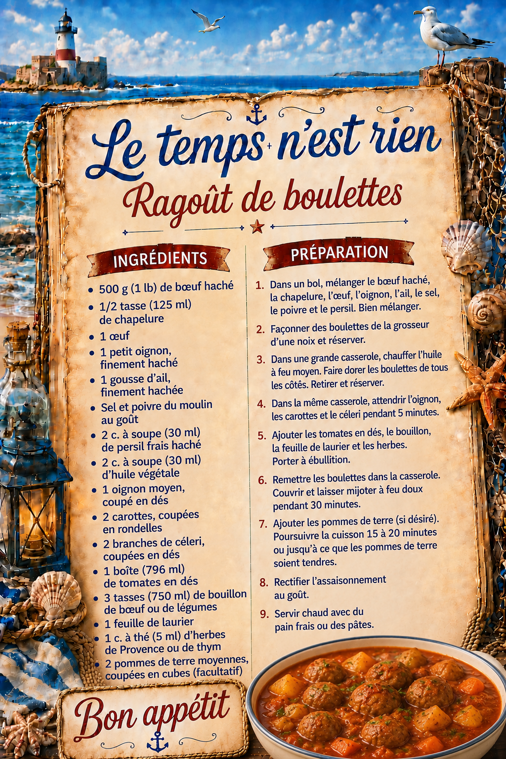 Recette ragout de boulettes