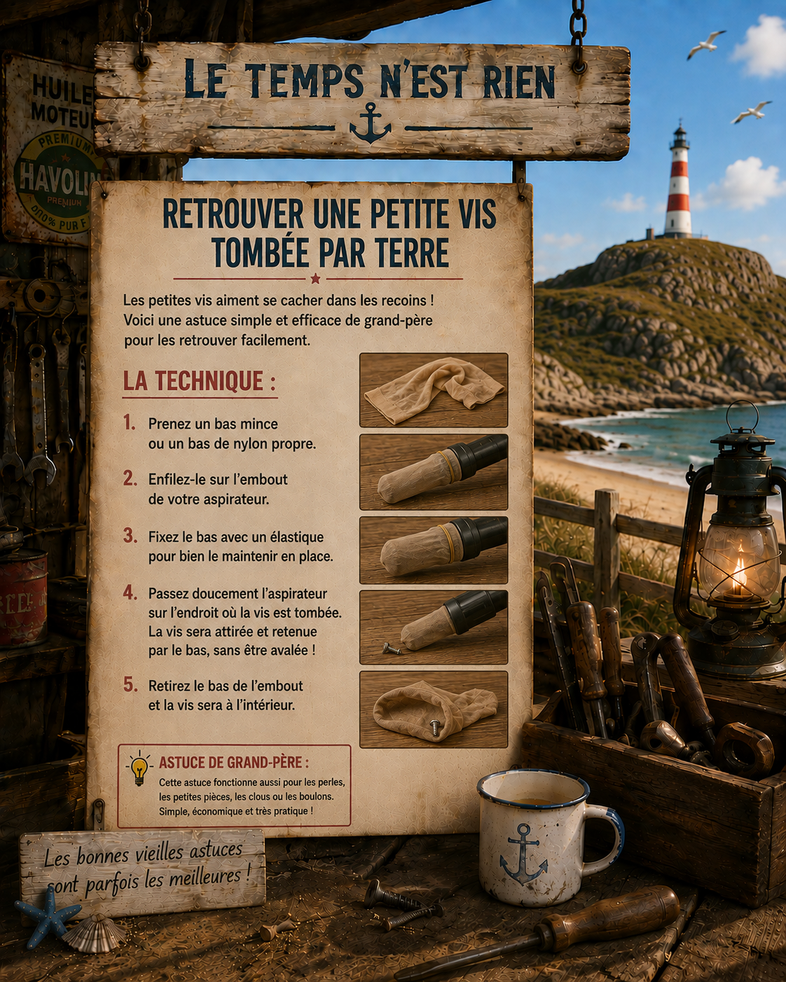 Retrouver une petite vis tombee par terre