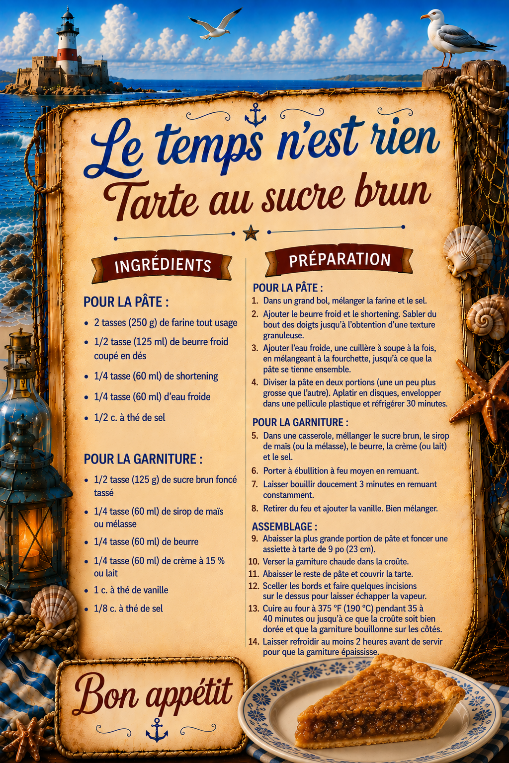 Tarte au sucre brun