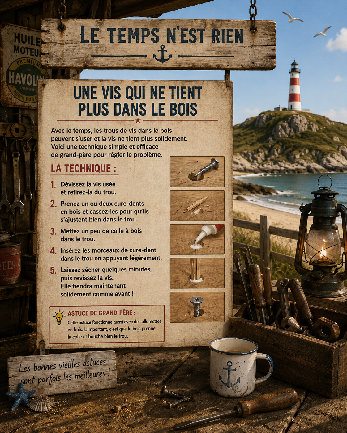 Une vis qui ne tient plus dans le bois