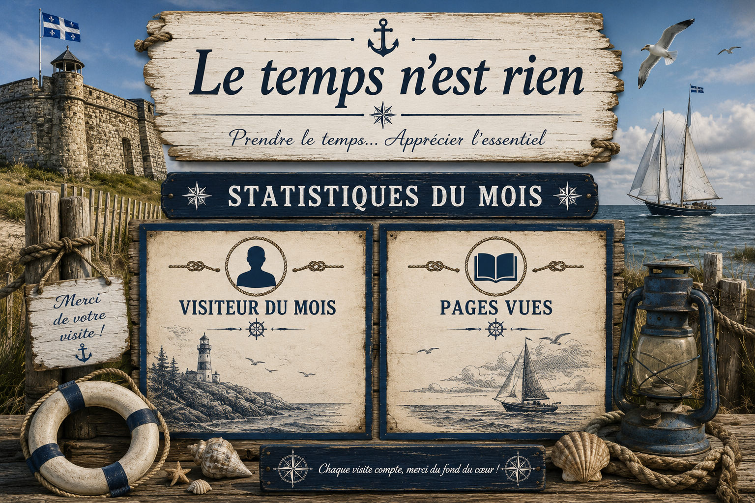 Visiteurs et pages vues du mois